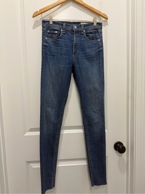 rag & bone Skinny Jeans in Dark Blue Denim